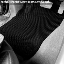 3D коврики EVA с бортами Nissan Pathfinder III R51 7 мест (2004-2014)